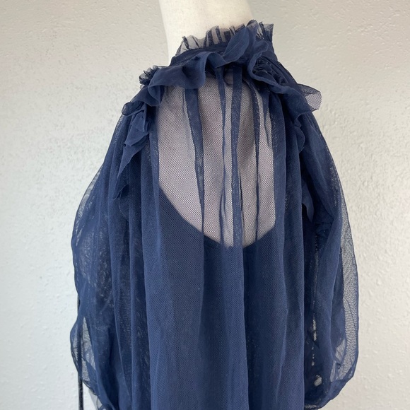 NWT Free People Indigo Lost Sheer Top Size M - Picture 4 of 7